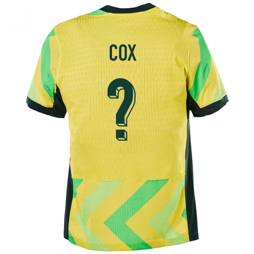 נשים אוֹסטְרַלִיָה Ethan Cox #0 זָהוּב ג'רזי ביתית 24-26 חולצה קצרה