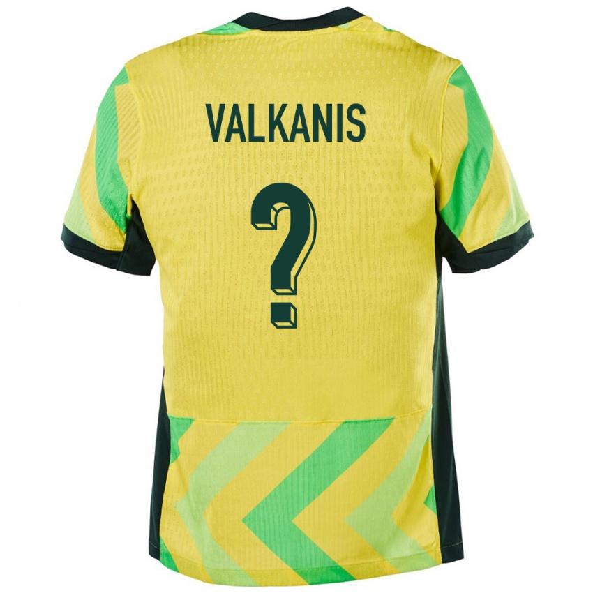 נשים אוֹסטְרַלִיָה Dimitri Valkanis #0 זָהוּב ג'רזי ביתית 24-26 חולצה קצרה