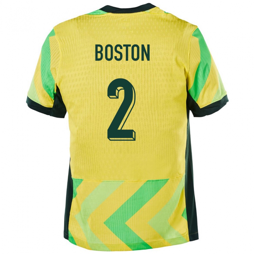 נשים אוֹסטְרַלִיָה Isiah Boston #2 זָהוּב ג'רזי ביתית 24-26 חולצה קצרה