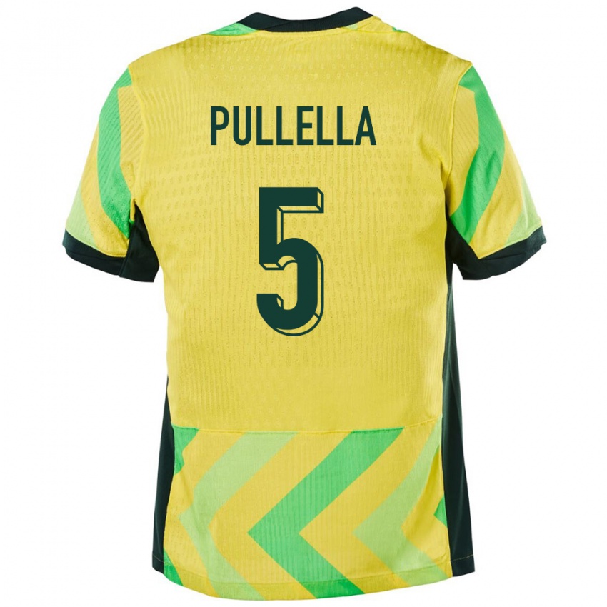 נשים אוֹסטְרַלִיָה Christian Pullella #5 זָהוּב ג'רזי ביתית 24-26 חולצה קצרה