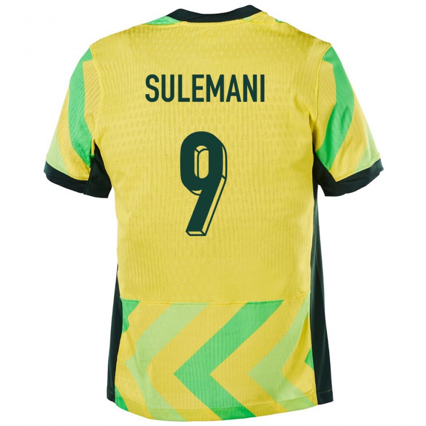 נשים אוֹסטְרַלִיָה Arion Sulemani #9 זָהוּב ג'רזי ביתית 24-26 חולצה קצרה