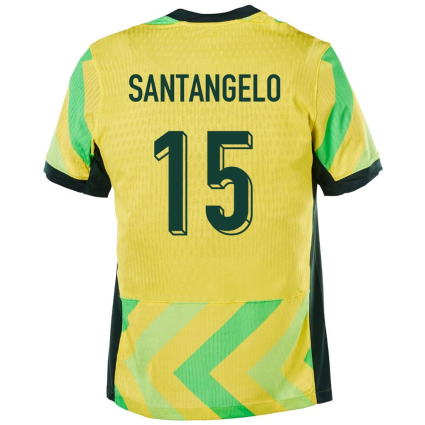 נשים אוֹסטְרַלִיָה Marco Santangelo #15 זָהוּב ג'רזי ביתית 24-26 חולצה קצרה
