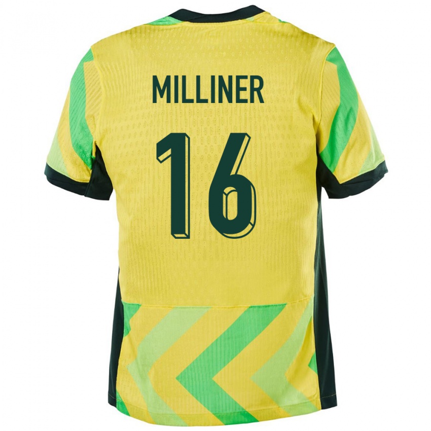 נשים אוֹסטְרַלִיָה Miles Milliner #16 זָהוּב ג'רזי ביתית 24-26 חולצה קצרה