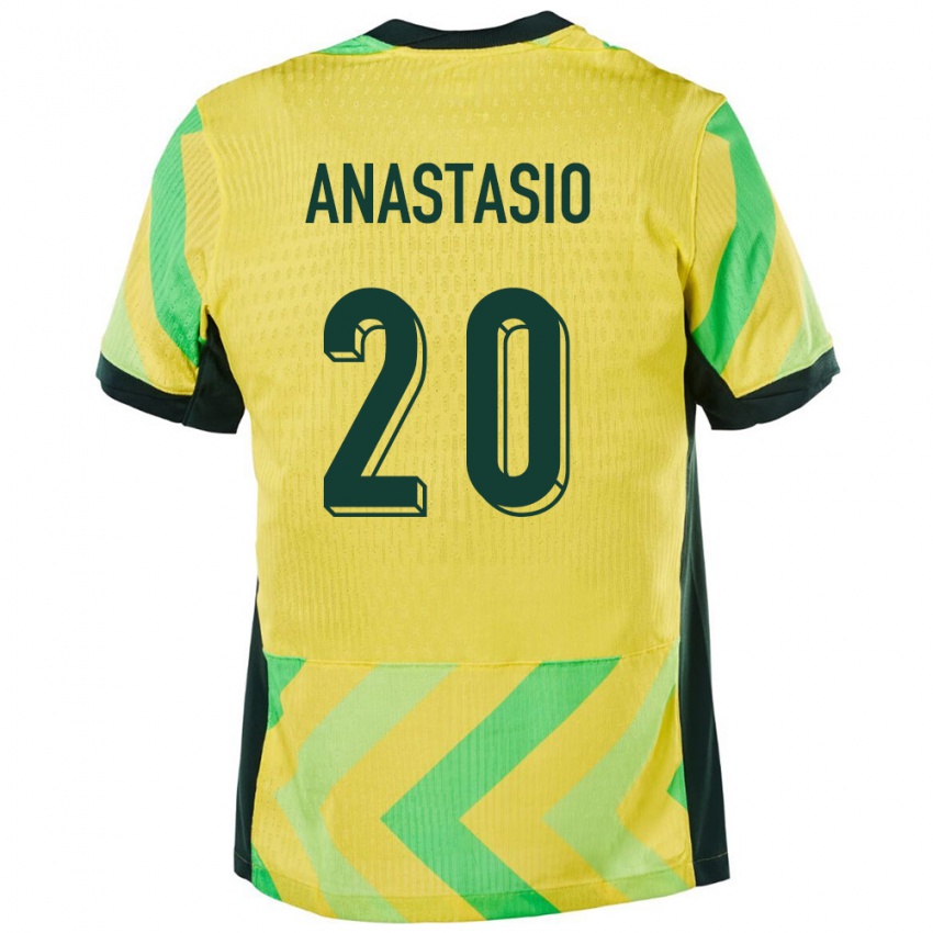 נשים אוֹסטְרַלִיָה Max Anastasio #20 זָהוּב ג'רזי ביתית 24-26 חולצה קצרה
