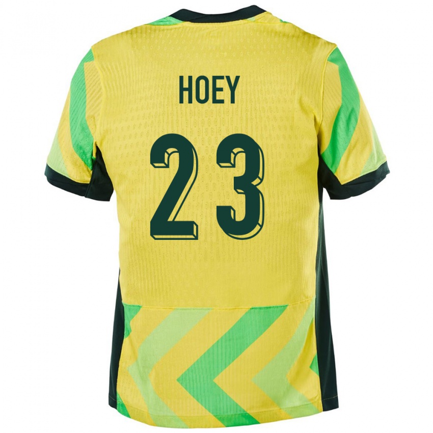 נשים אוֹסטְרַלִיָה Jesse Hoey #23 זָהוּב ג'רזי ביתית 24-26 חולצה קצרה