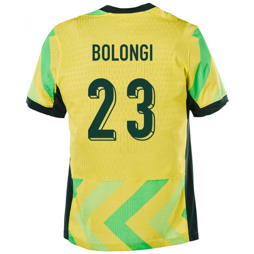 נשים אוֹסטְרַלִיָה David Bolongi #23 זָהוּב ג'רזי ביתית 24-26 חולצה קצרה