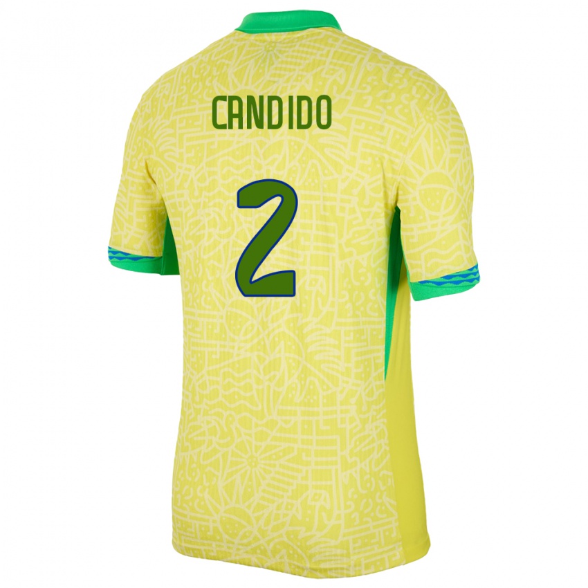נשים ברזיל Angelo Candido #2 צהוב ג'רזי ביתית 24-26 חולצה קצרה