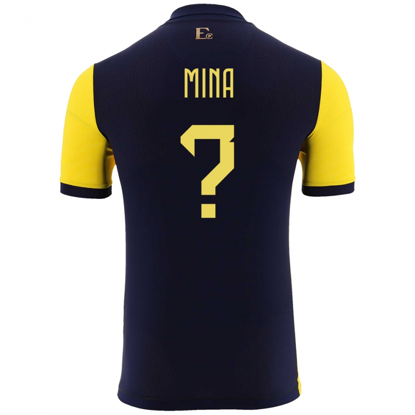 נשים אקוודור Ruddy Mina #0 צהוב ג'רזי ביתית 24-26 חולצה קצרה