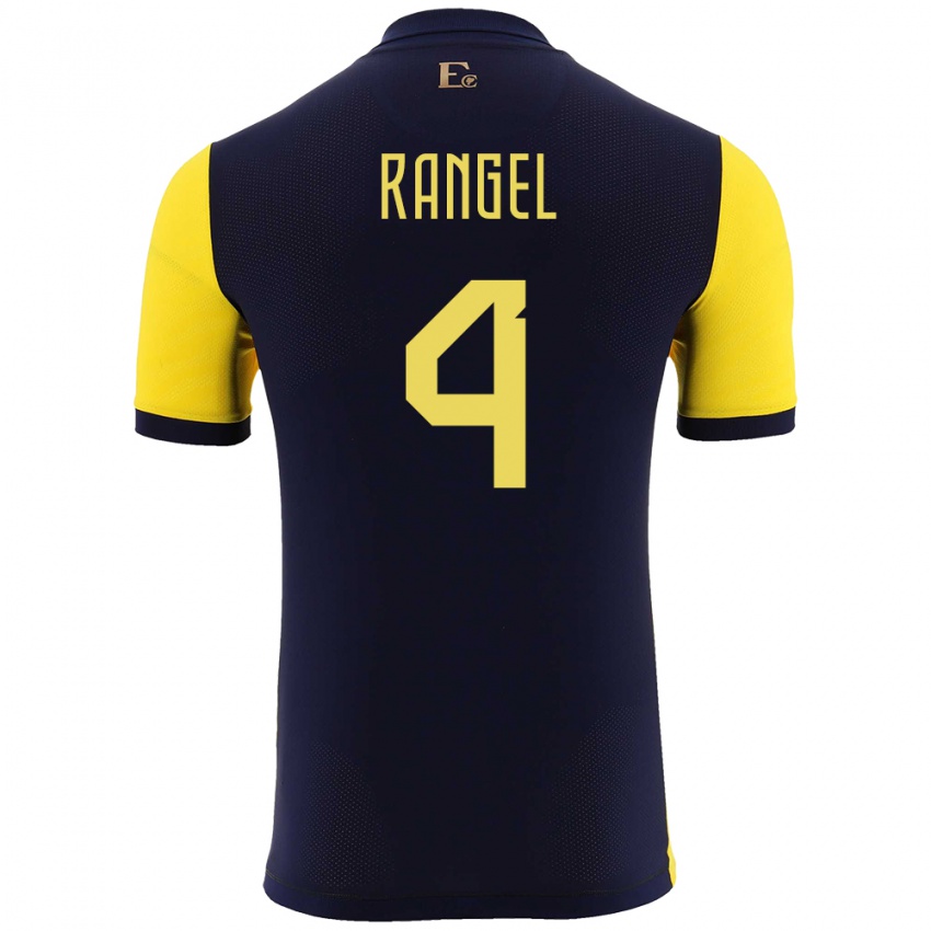 נשים אקוודור Álex Rangel #4 צהוב ג'רזי ביתית 24-26 חולצה קצרה