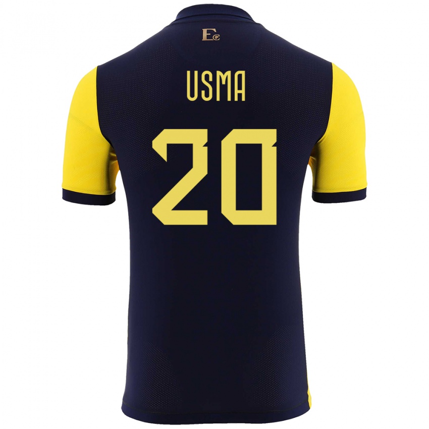 נשים אקוודור Juan Usma #20 צהוב ג'רזי ביתית 24-26 חולצה קצרה