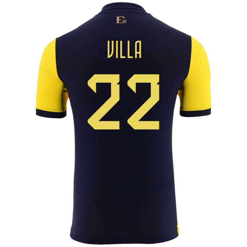 נשים אקוודור Alexis Villa #22 צהוב ג'רזי ביתית 24-26 חולצה קצרה