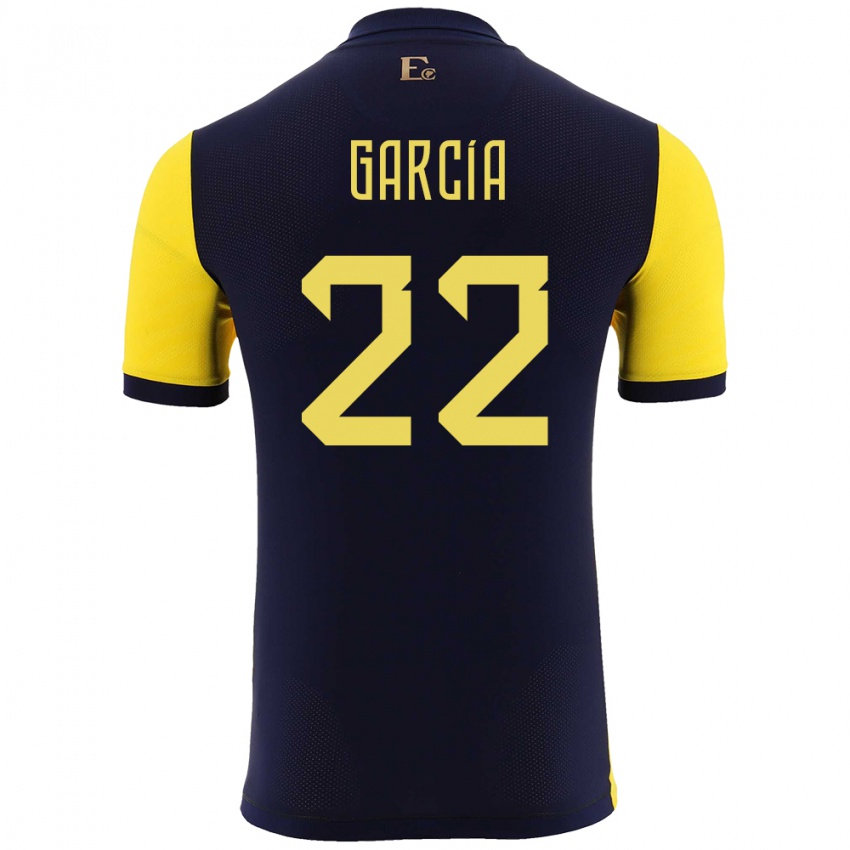 נשים אקוודור Jostin García #22 צהוב ג'רזי ביתית 24-26 חולצה קצרה