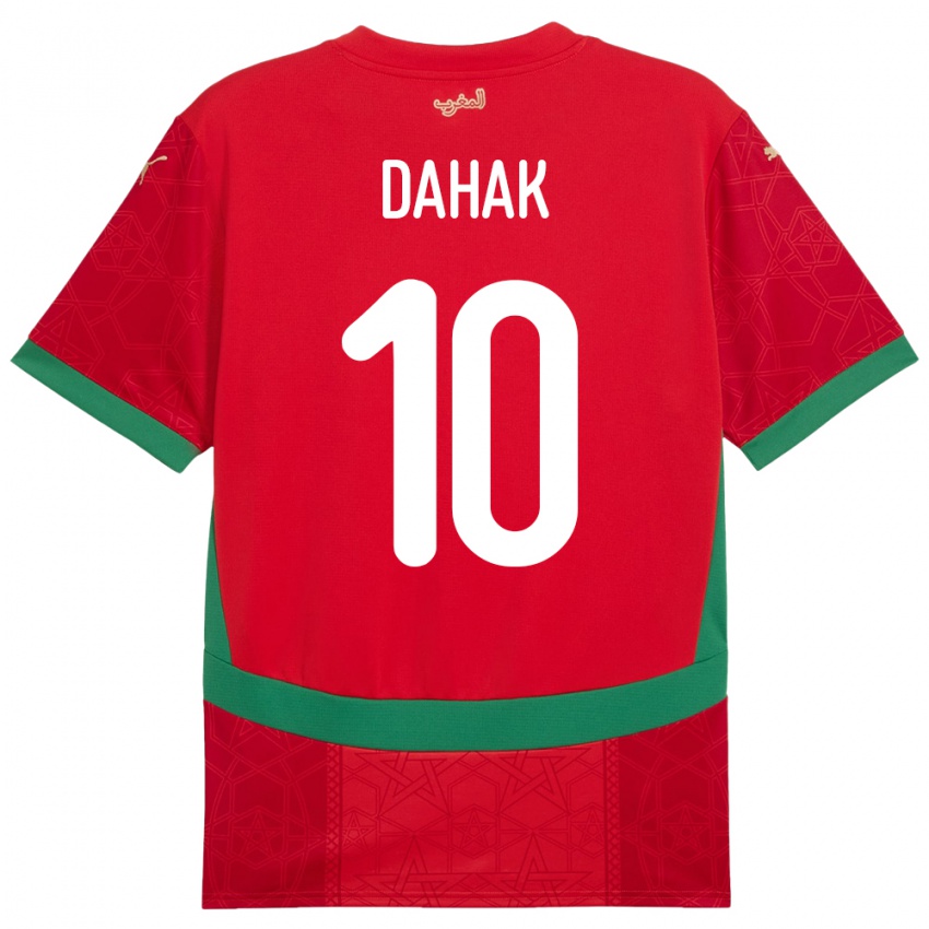 נשים מָרוֹקוֹ Mouad Dahak #10 אָדוֹם ג'רזי ביתית 24-26 חולצה קצרה