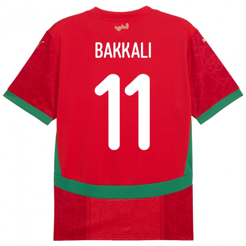 נשים מָרוֹקוֹ Mohamade Bakkali #11 אָדוֹם ג'רזי ביתית 24-26 חולצה קצרה
