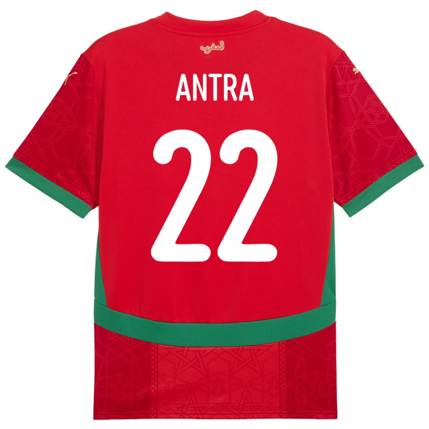 נשים מָרוֹקוֹ Saad Antra #22 אָדוֹם ג'רזי ביתית 24-26 חולצה קצרה