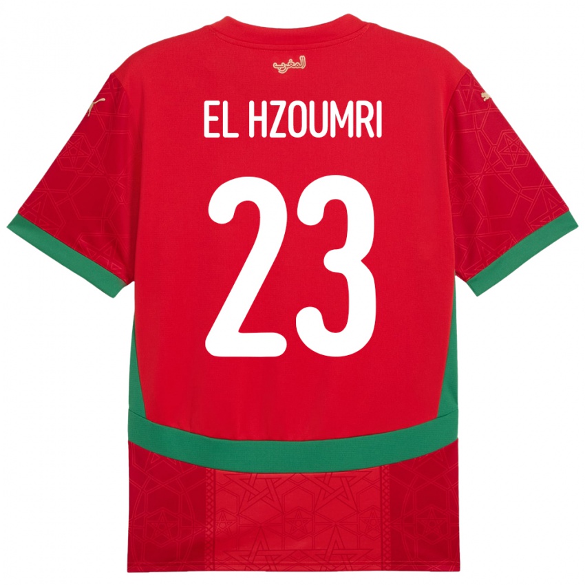 נשים מָרוֹקוֹ Yahya El Hzoumri #23 אָדוֹם ג'רזי ביתית 24-26 חולצה קצרה