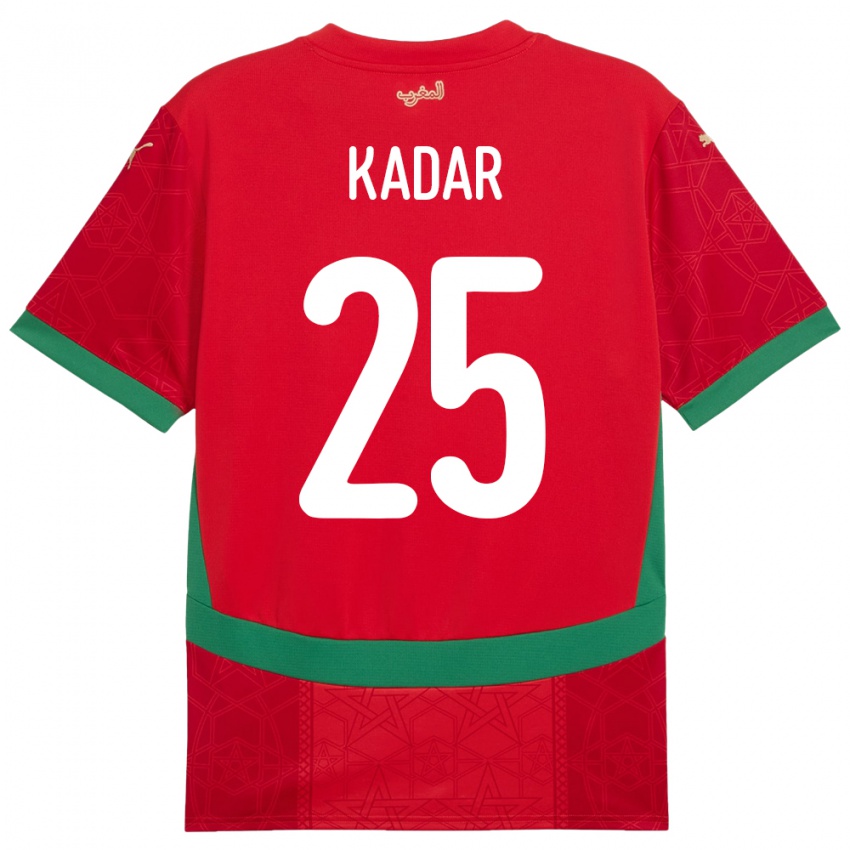 נשים מָרוֹקוֹ Nawfel-Abdelkader Kadar #25 אָדוֹם ג'רזי ביתית 24-26 חולצה קצרה