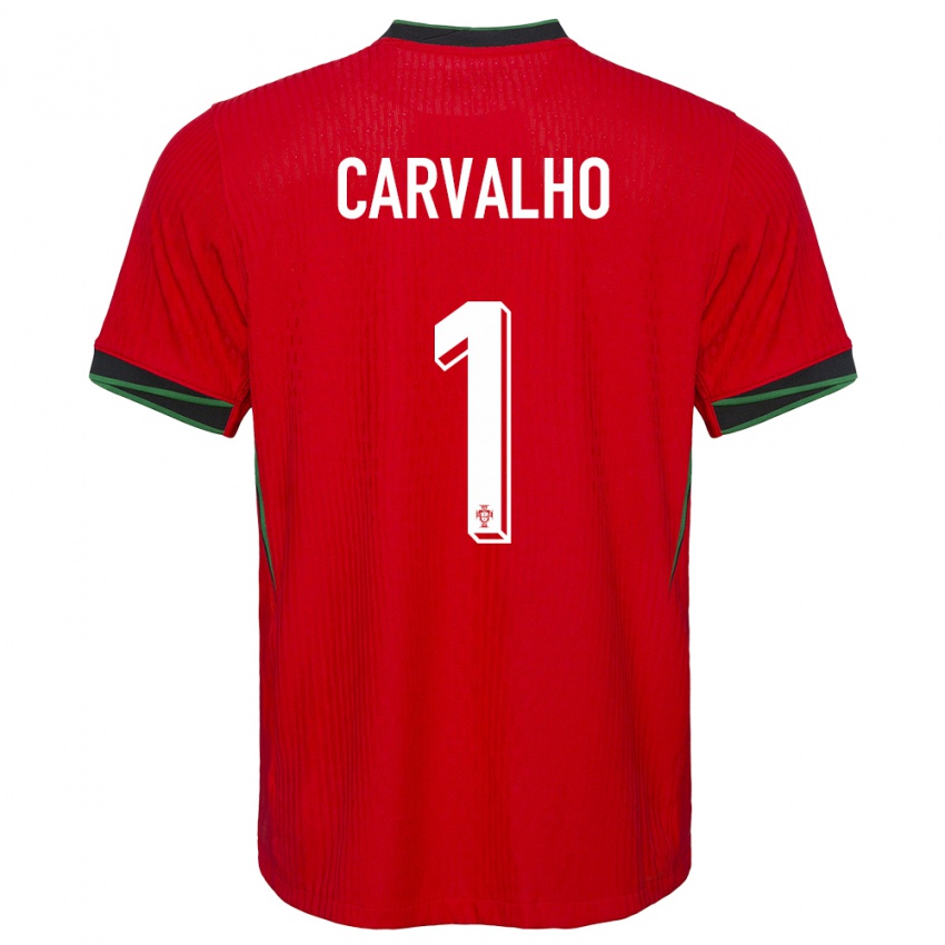 נשים פורטוגל João Carvalho #1 אָדוֹם ג'רזי ביתית 24-26 חולצה קצרה