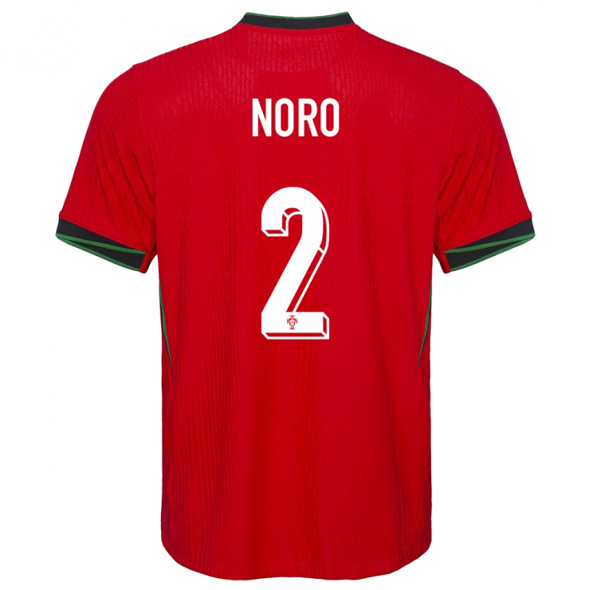 נשים פורטוגל Jonatás Noro #2 אָדוֹם ג'רזי ביתית 24-26 חולצה קצרה