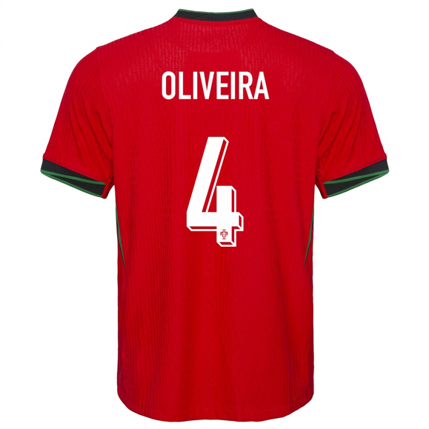 נשים פורטוגל Gonçalo Oliveira #4 אָדוֹם ג'רזי ביתית 24-26 חולצה קצרה
