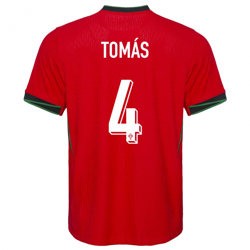 נשים פורטוגל Tomás Ferreira #4 אָדוֹם ג'רזי ביתית 24-26 חולצה קצרה