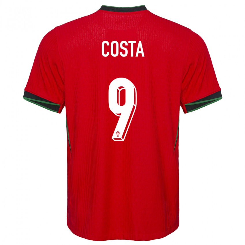 נשים פורטוגל Manuel Costa #9 אָדוֹם ג'רזי ביתית 24-26 חולצה קצרה