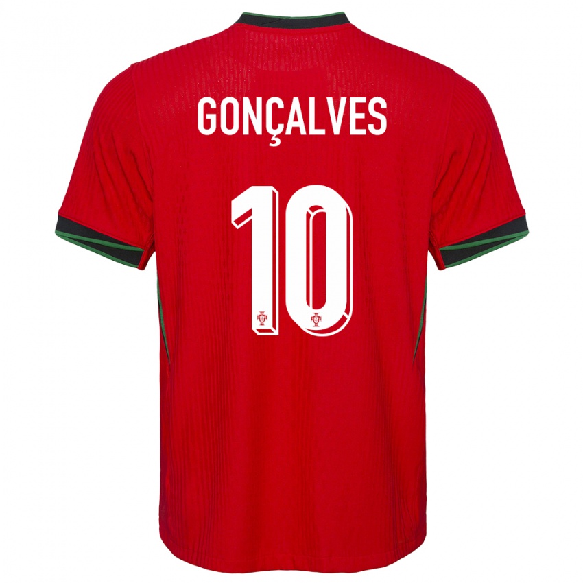 נשים פורטוגל Flávio Gonçalves #10 אָדוֹם ג'רזי ביתית 24-26 חולצה קצרה