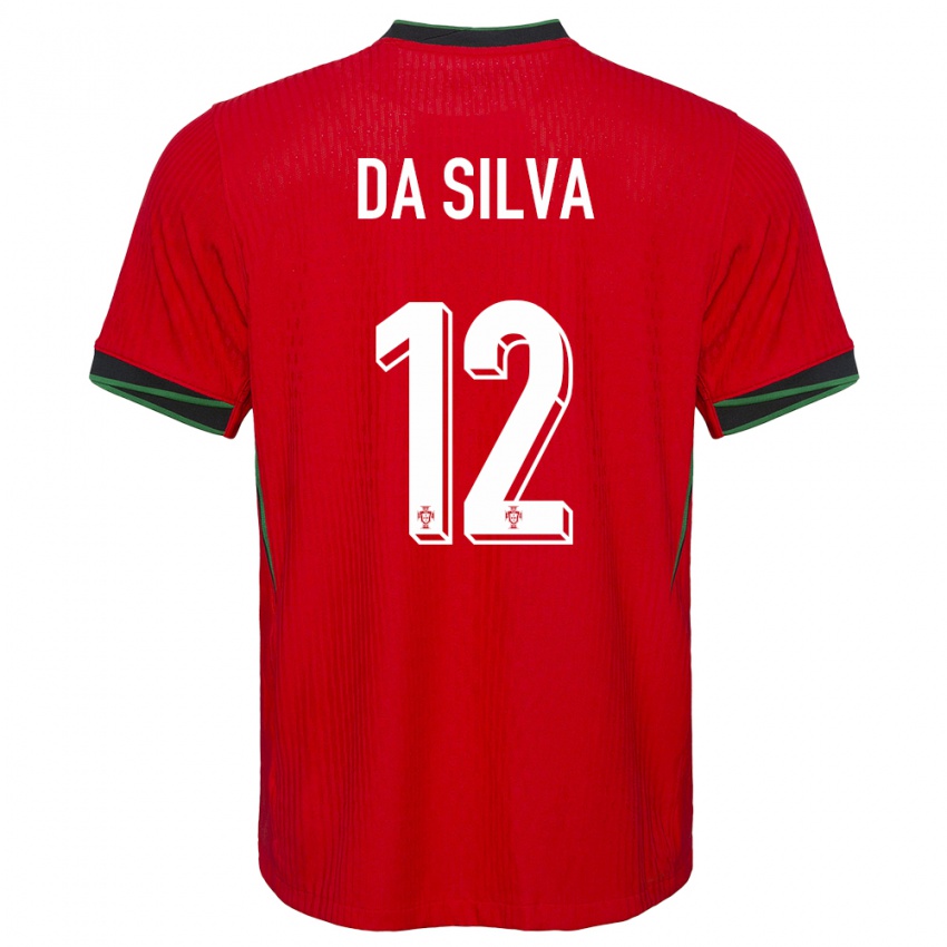 נשים פורטוגל Rodrigo Da Silva #12 אָדוֹם ג'רזי ביתית 24-26 חולצה קצרה