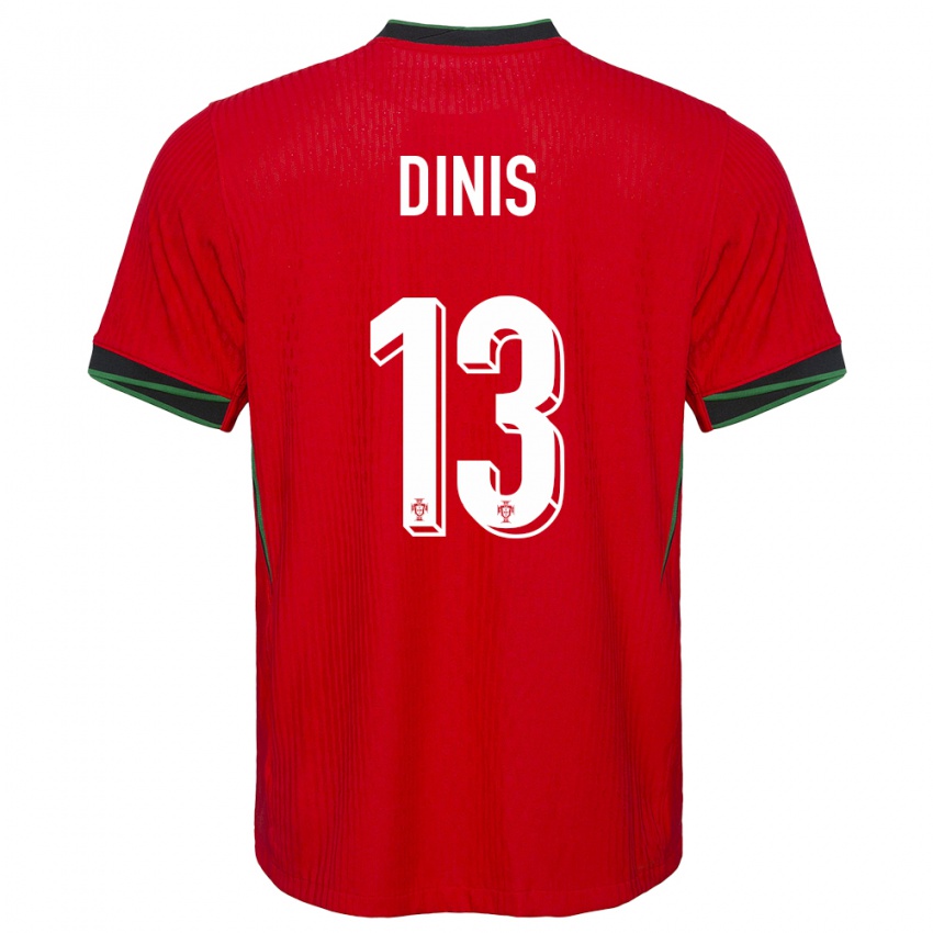 נשים פורטוגל Vasco Dinis #13 אָדוֹם ג'רזי ביתית 24-26 חולצה קצרה