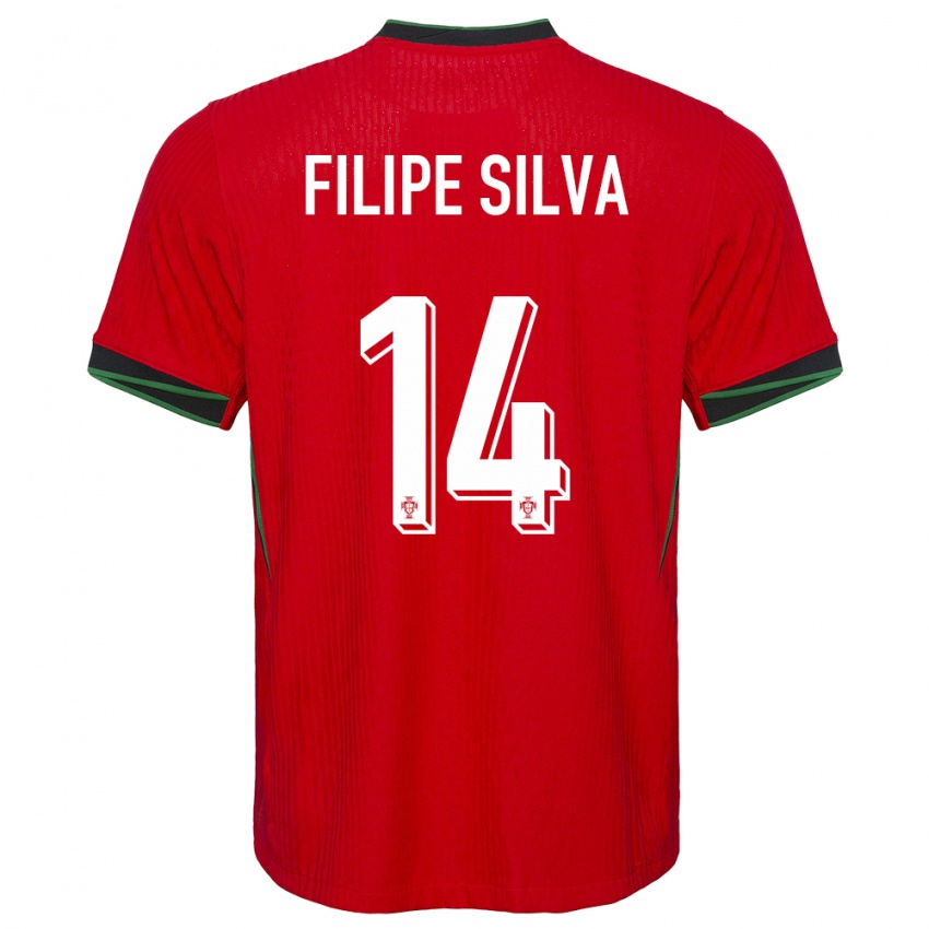 נשים פורטוגל Filipe Silva #14 אָדוֹם ג'רזי ביתית 24-26 חולצה קצרה