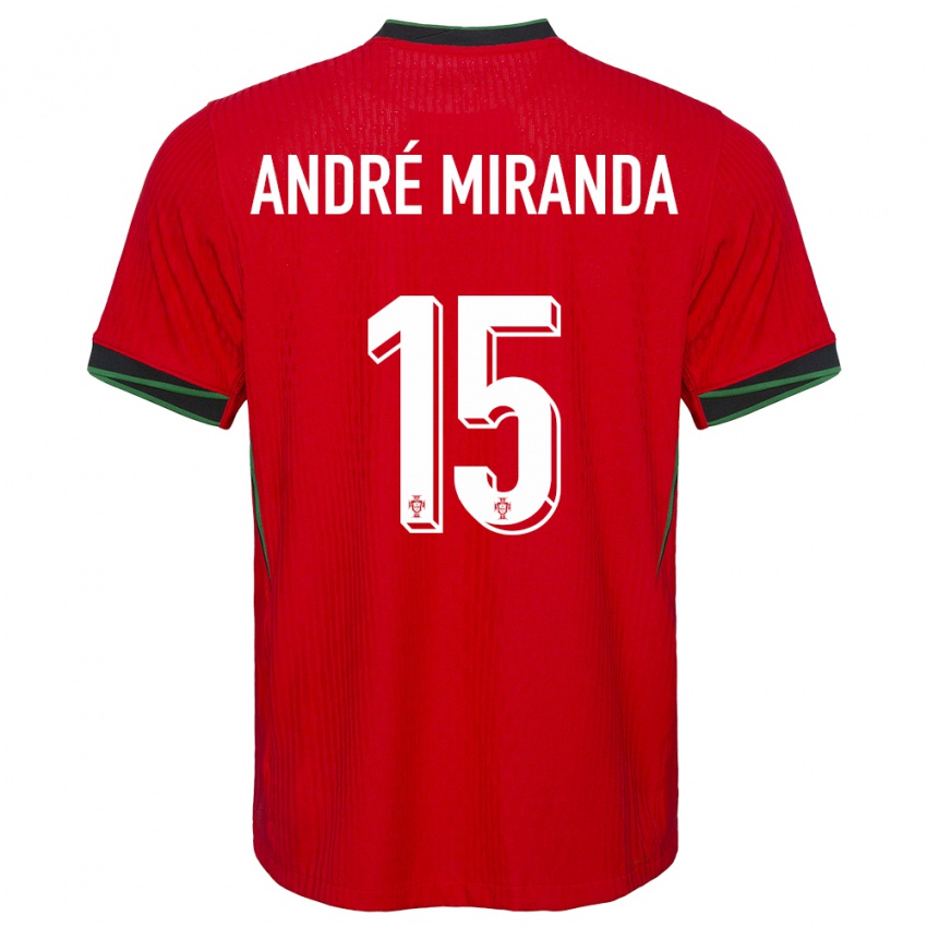 נשים פורטוגל André Miranda #15 אָדוֹם ג'רזי ביתית 24-26 חולצה קצרה