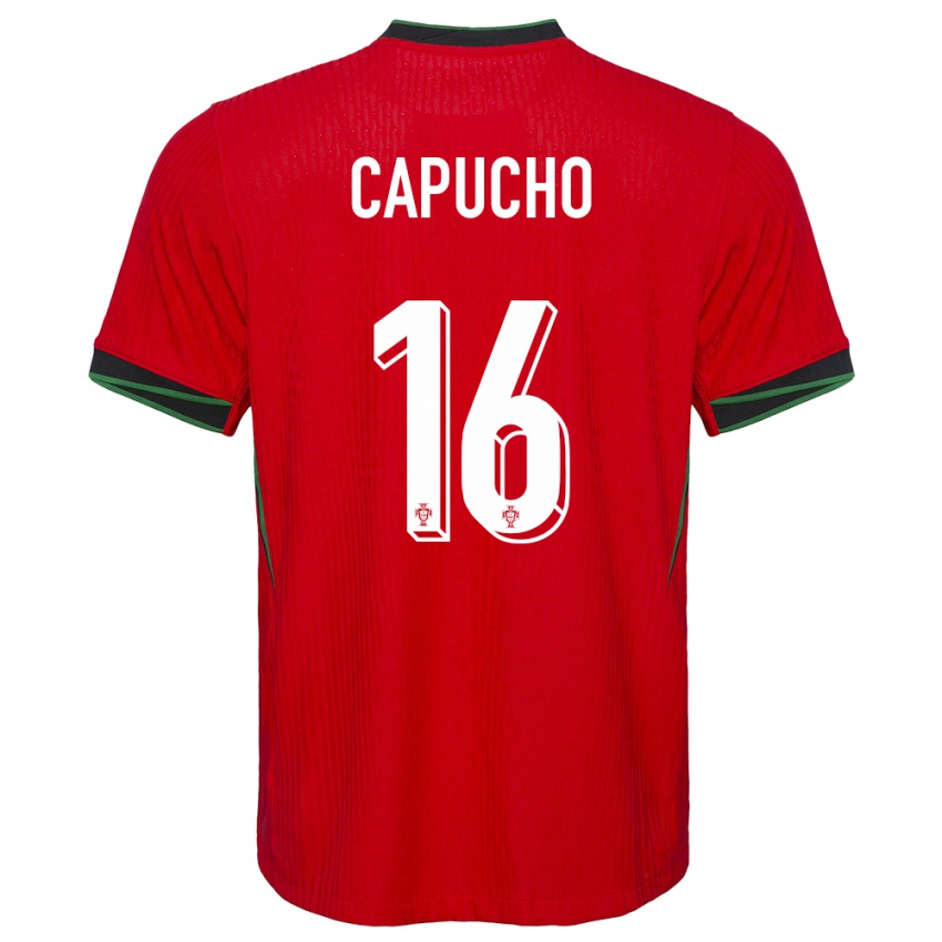 נשים פורטוגל João Capucho #16 אָדוֹם ג'רזי ביתית 24-26 חולצה קצרה