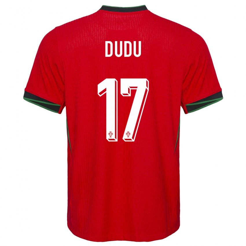 נשים פורטוגל Dudu #17 אָדוֹם ג'רזי ביתית 24-26 חולצה קצרה