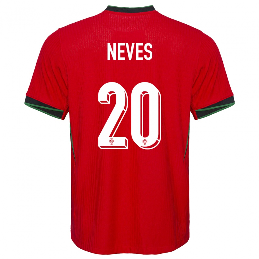 נשים פורטוגל Gil Neves #20 אָדוֹם ג'רזי ביתית 24-26 חולצה קצרה