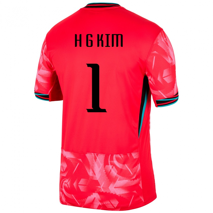 נשים דרום קוריאה Gun-Ho Kim #1 אָדוֹם ג'רזי ביתית 24-26 חולצה קצרה