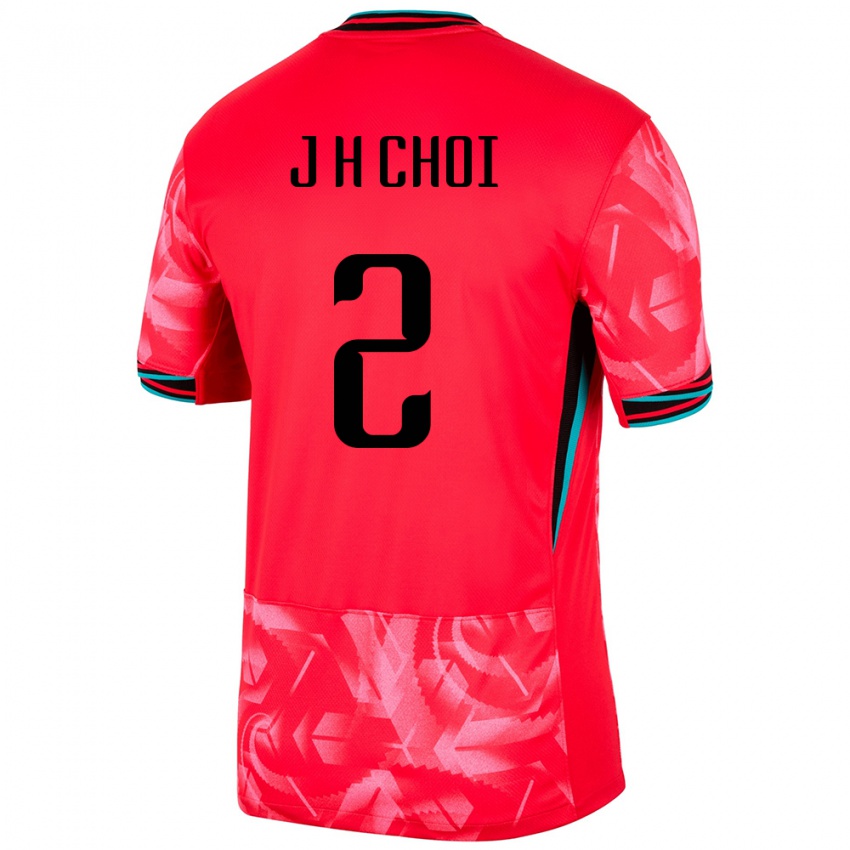 נשים דרום קוריאה Jae-Hyuck Choi #2 אָדוֹם ג'רזי ביתית 24-26 חולצה קצרה
