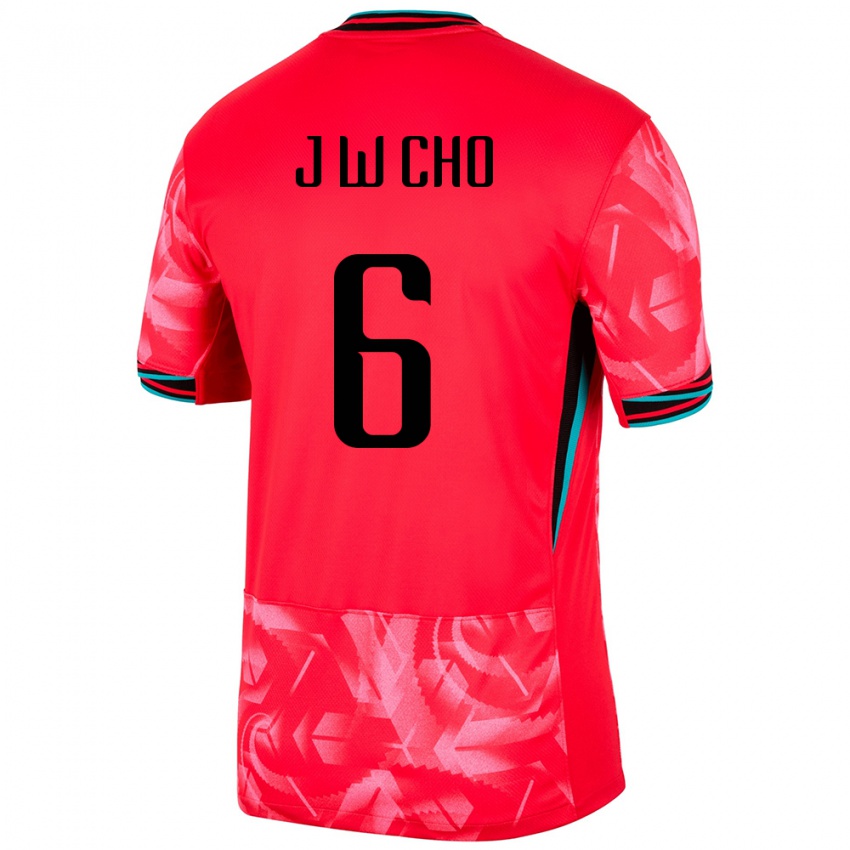נשים דרום קוריאה Joong-Won Cho #6 אָדוֹם ג'רזי ביתית 24-26 חולצה קצרה