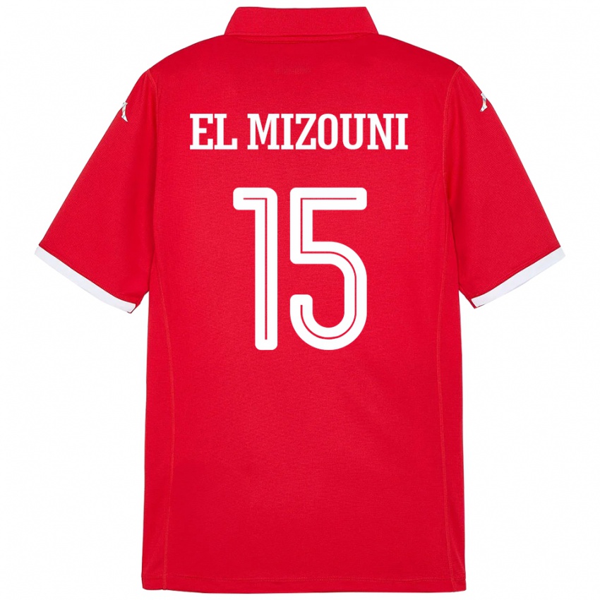 נשים תוניסיה Idris El Mizouni #15 אָדוֹם ג'רזי ביתית 24-26 חולצה קצרה