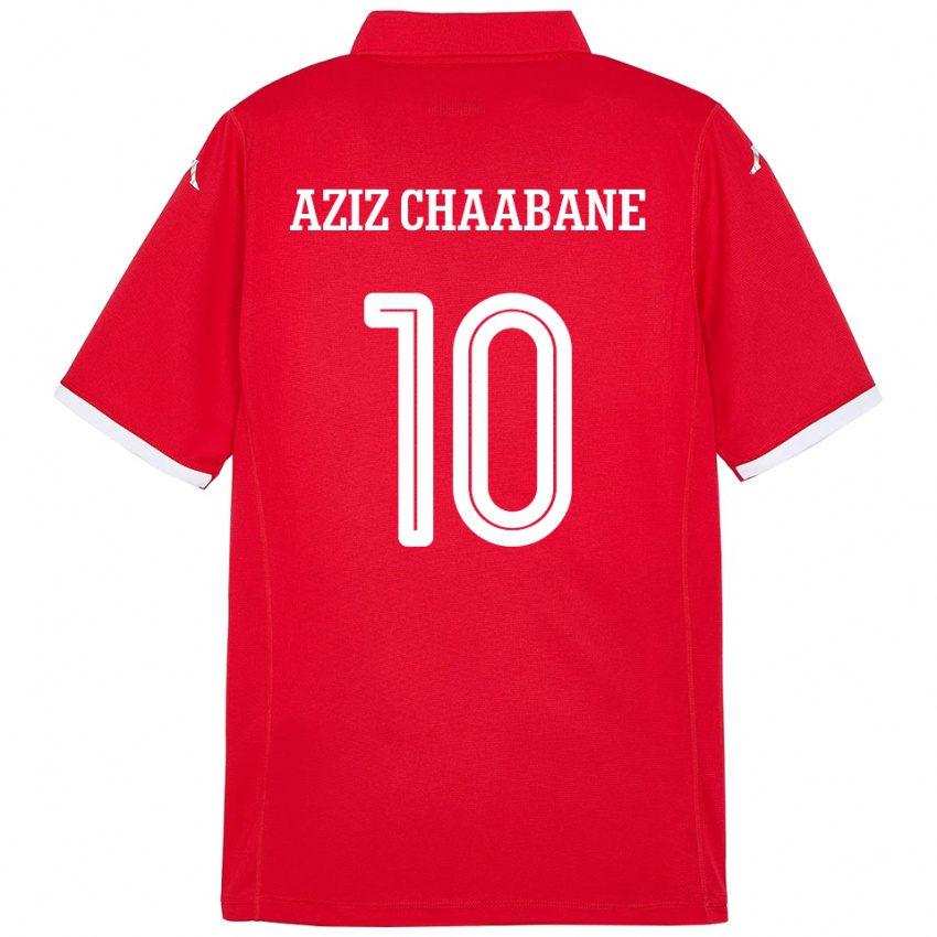נשים תוניסיה Mohamed Aziz Chaabane #10 אָדוֹם ג'רזי ביתית 24-26 חולצה קצרה