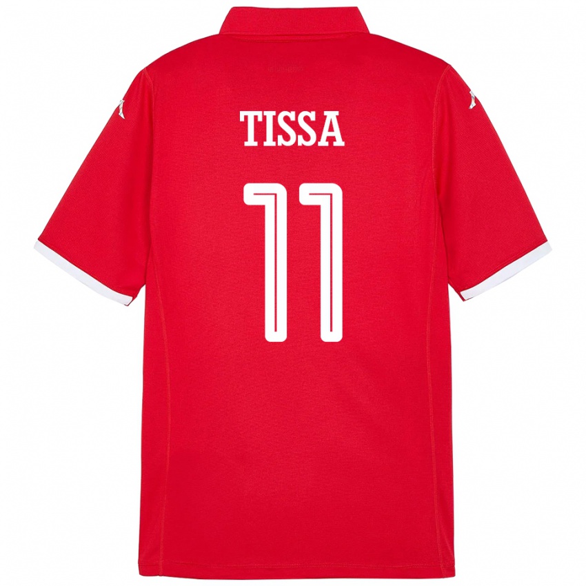 נשים תוניסיה Wassim Tissa #11 אָדוֹם ג'רזי ביתית 24-26 חולצה קצרה