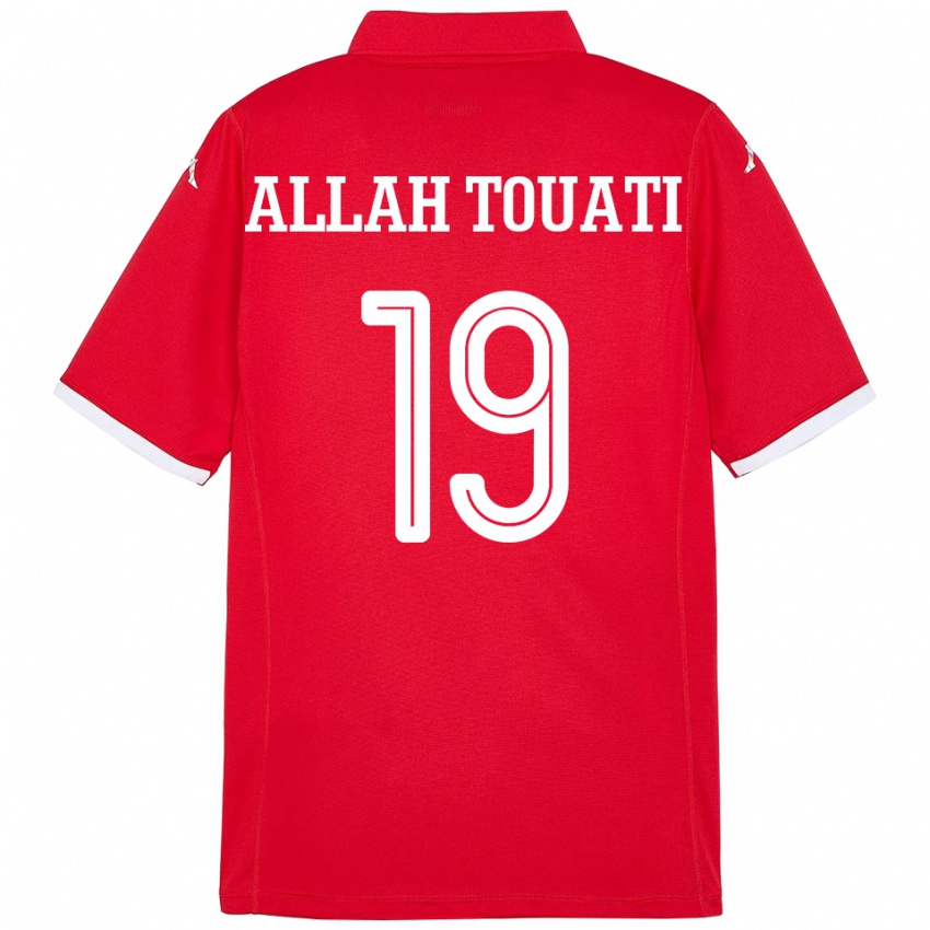 נשים תוניסיה Amen Allah Touati #19 אָדוֹם ג'רזי ביתית 24-26 חולצה קצרה