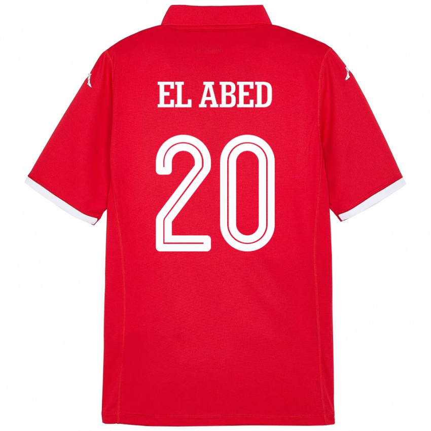 נשים תוניסיה Iyed El Abed #20 אָדוֹם ג'רזי ביתית 24-26 חולצה קצרה