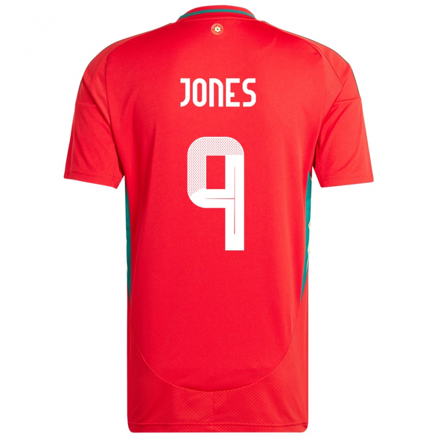 נשים ויילס Sam Jones #9 אָדוֹם ג'רזי ביתית 24-26 חולצה קצרה