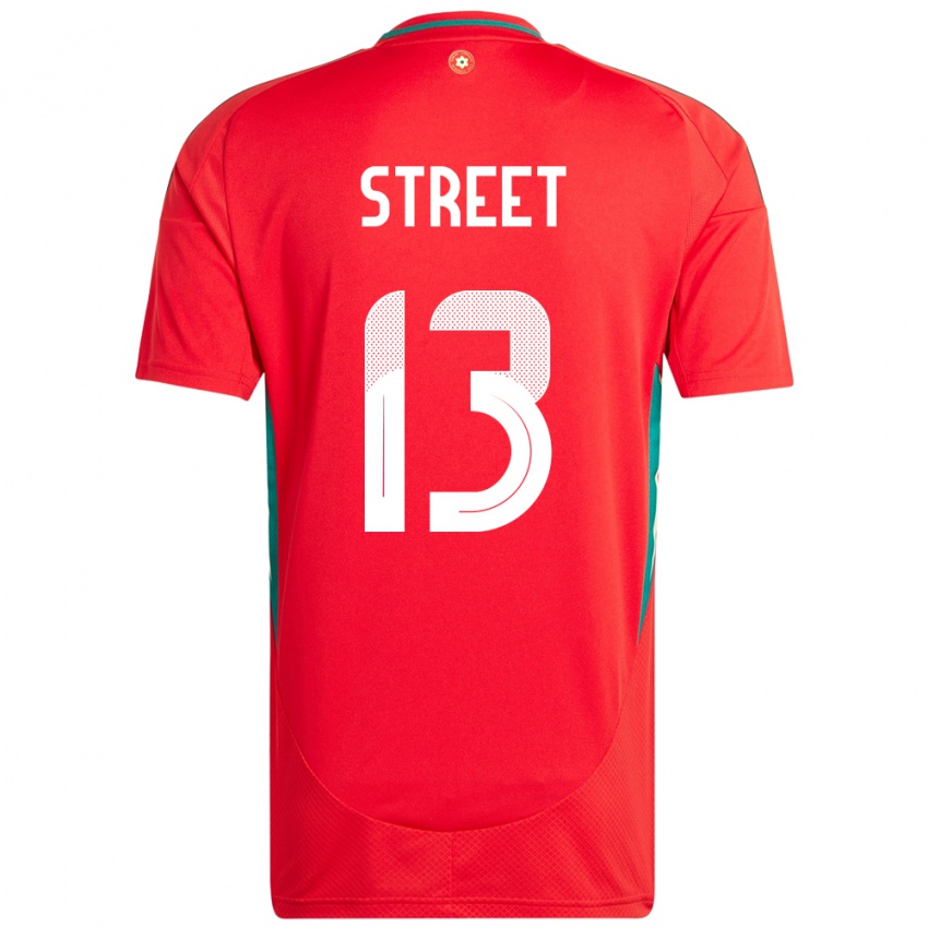 נשים ויילס Charlie Street #13 אָדוֹם ג'רזי ביתית 24-26 חולצה קצרה