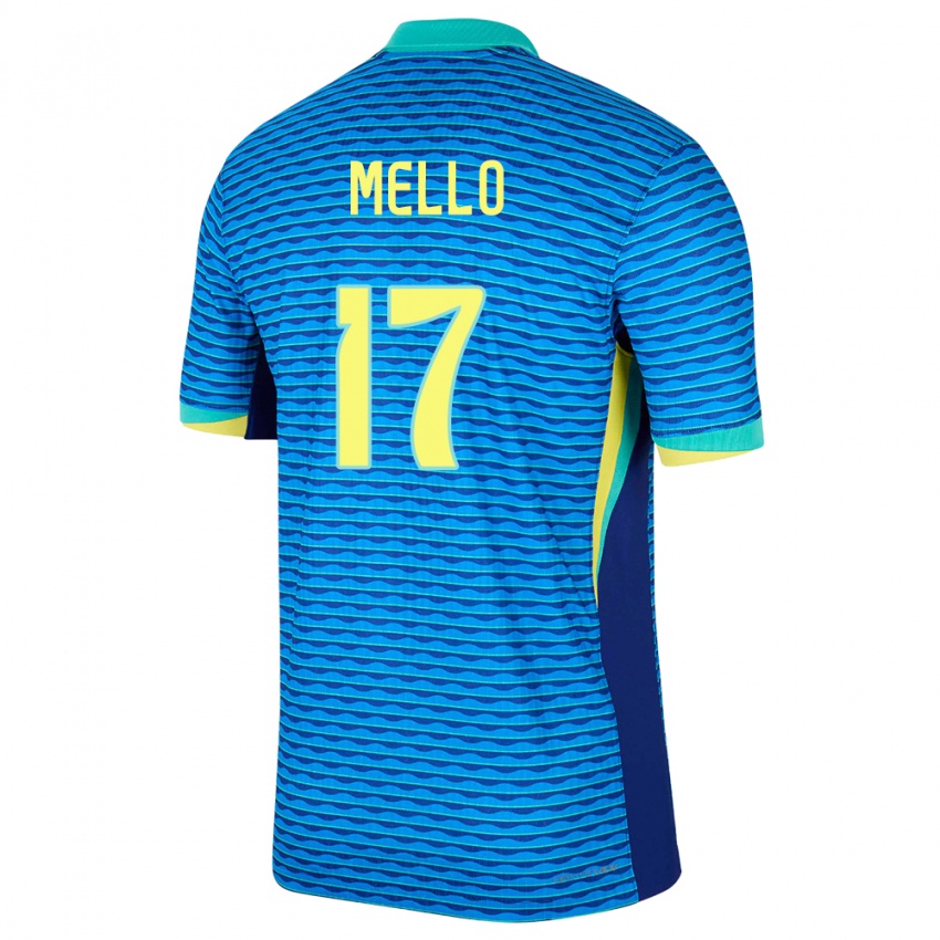 נשים ברזיל Nícollas Mello #17 כְּחוֹל הרחק ג'רזי 24-26 חולצה קצרה