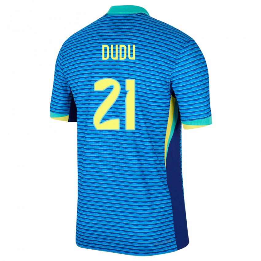 נשים ברזיל Dudu #21 כְּחוֹל הרחק ג'רזי 24-26 חולצה קצרה