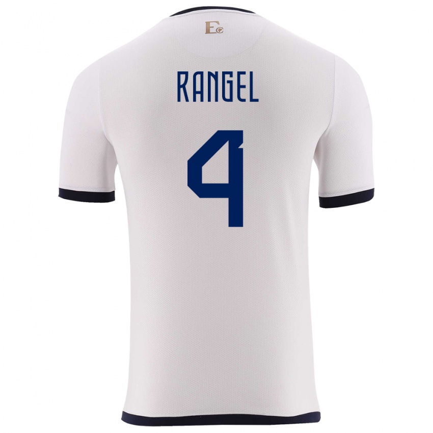 נשים אקוודור Álex Rangel #4 לבן הרחק ג'רזי 24-26 חולצה קצרה
