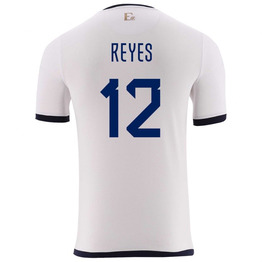 נשים אקוודור Jhafets Reyes #12 לבן הרחק ג'רזי 24-26 חולצה קצרה