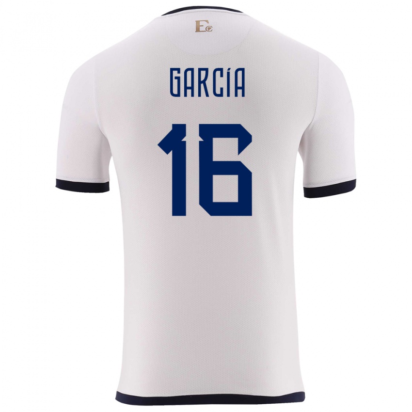 נשים אקוודור Yaxi García #16 לבן הרחק ג'רזי 24-26 חולצה קצרה