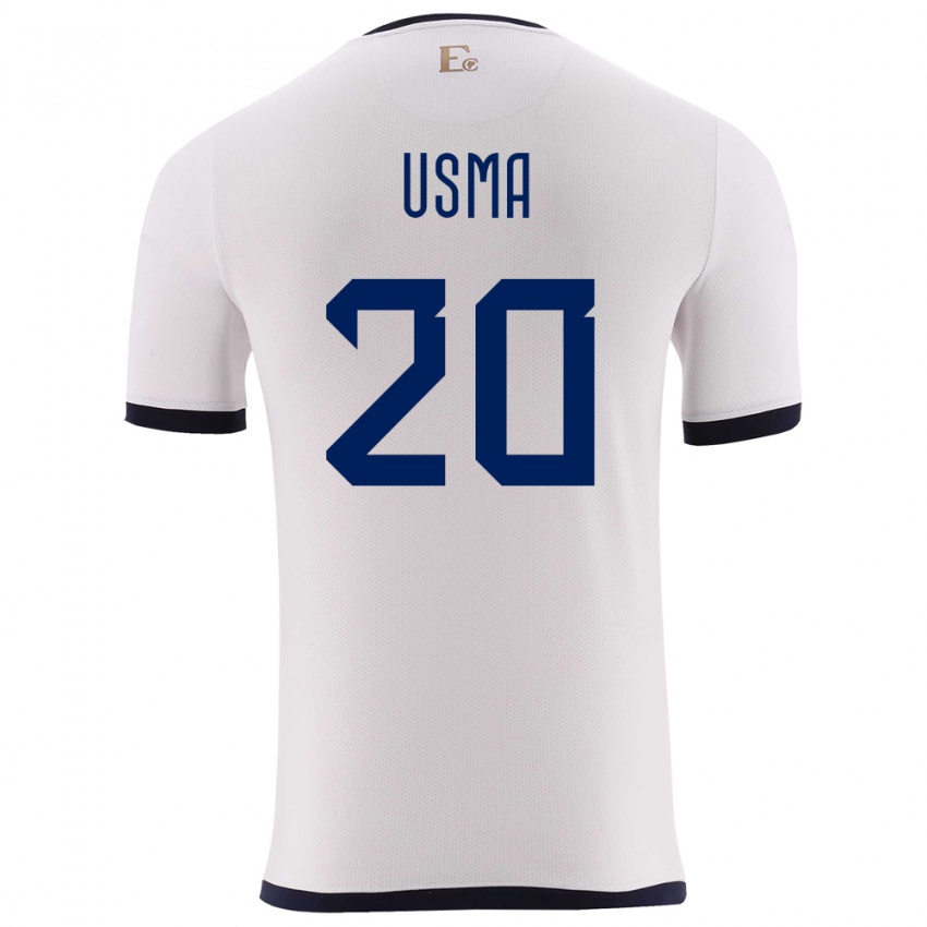נשים אקוודור Juan Usma #20 לבן הרחק ג'רזי 24-26 חולצה קצרה